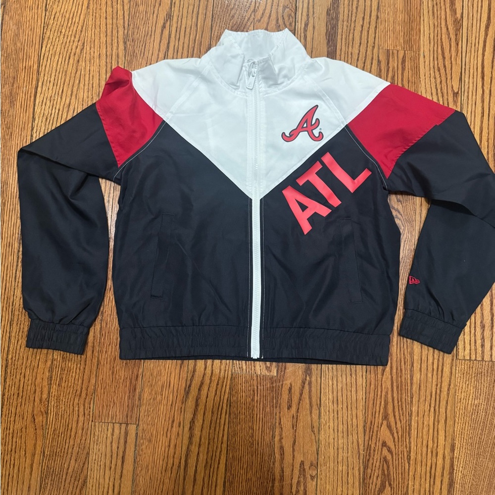 New Era Kids Black, White & Red Atlanta ATL Zip Jacket